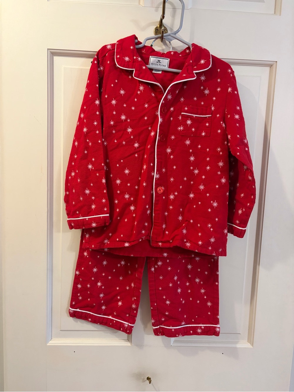 Holiday Red Star-Print Kids Pajama Set by Private Plush